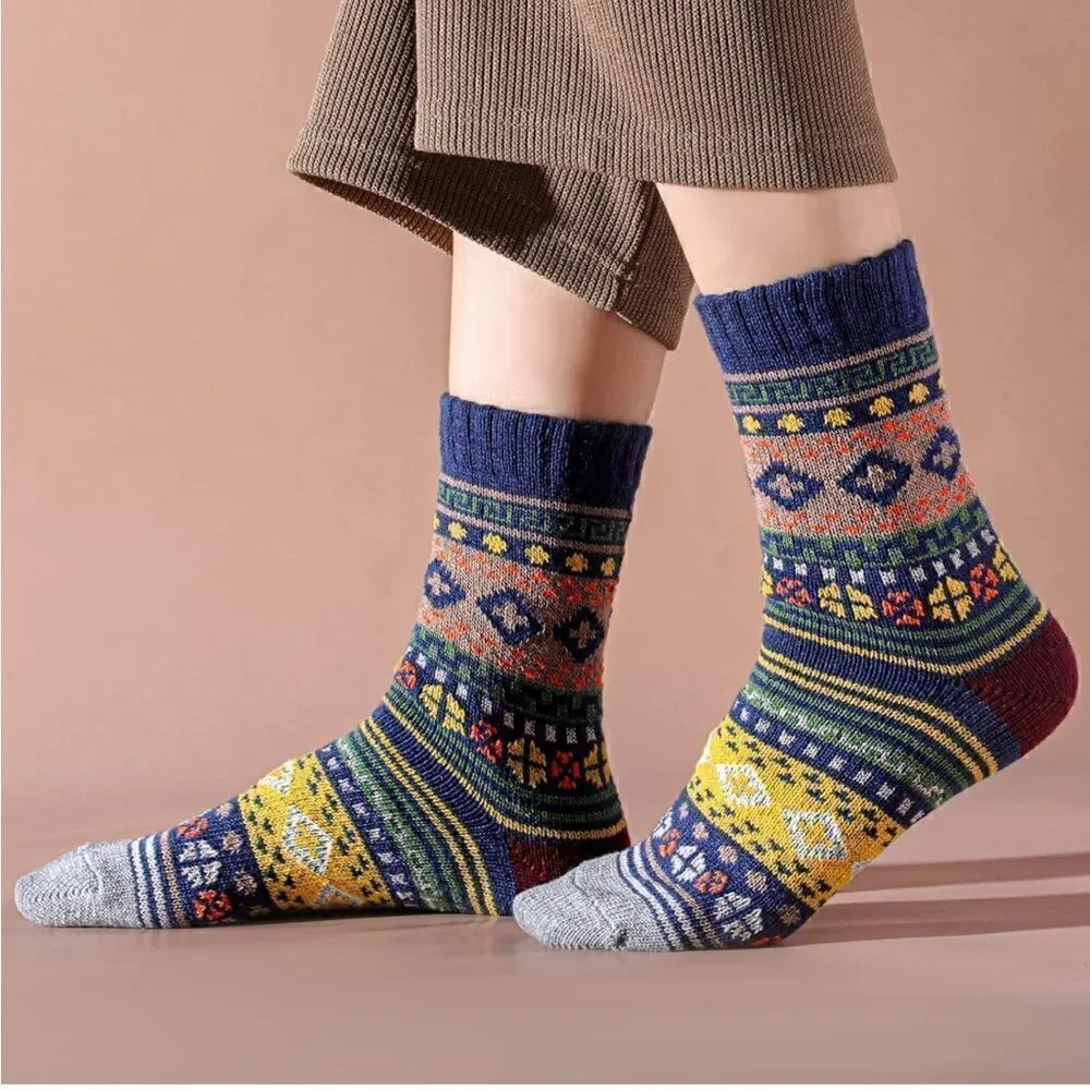 Nordic style wool winter socks